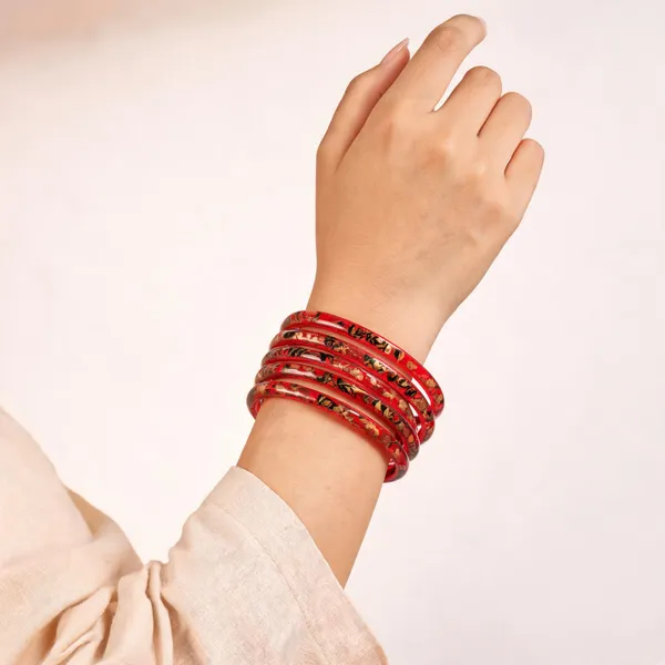 Red_Floral_Pattern_Bangle_Set_For_Women_Pack_Of_4