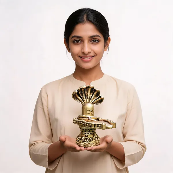Gold_Tone_Shiva_Lingam_Idol_With_Cobra_Hood