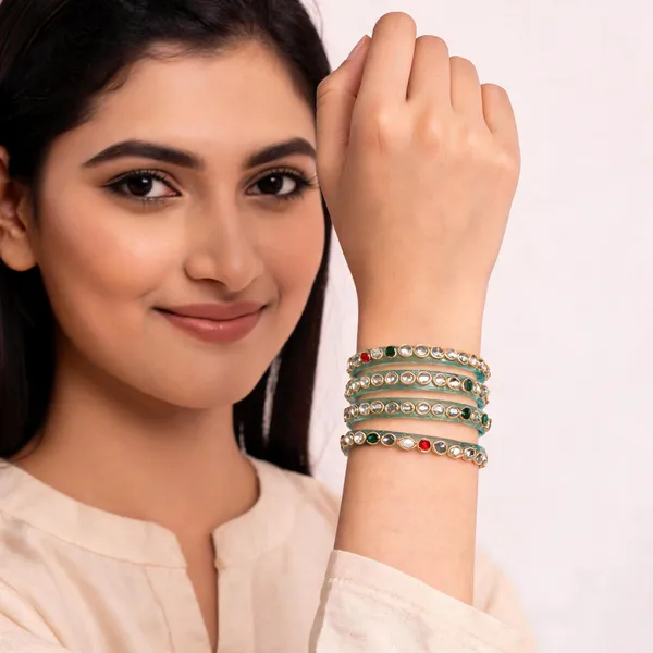 Turquoise_Embellished_Bangle_Set_For_Women_Pack_Of_4