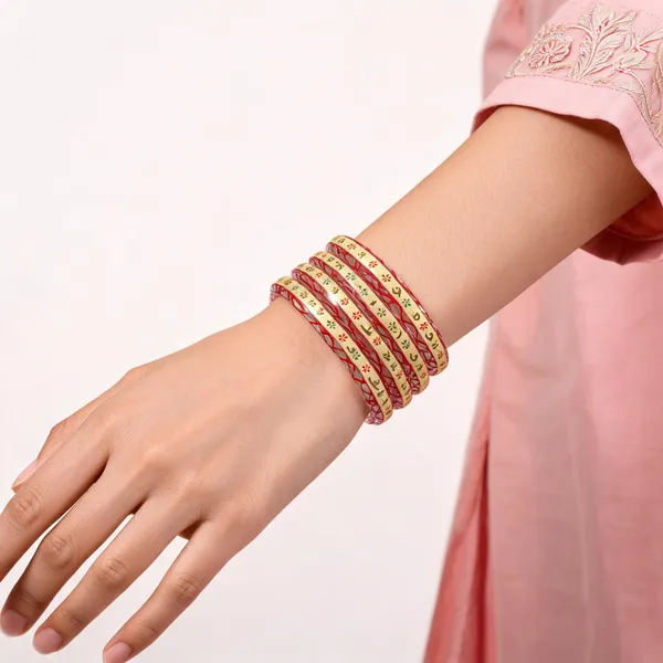 Gold_Toned_Floral_Bangle_Set_For_Women_Pack_Of_4