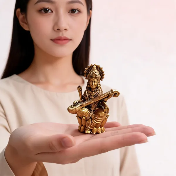 Metallic_Finish_Saraswati_Decorative_Idol