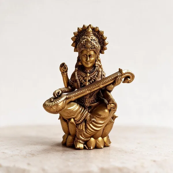 Metallic_Finish_Saraswati_Decorative_Idol