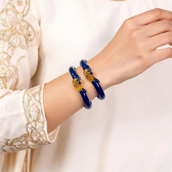 Blue_Glass_Peacock_Decorative_Bangle_Set_Pack_Of_2
