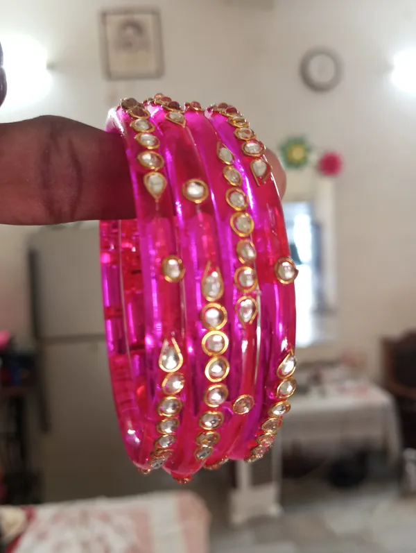Pink_Gold_Tone_Stone_Studded_Bangles_for_Women