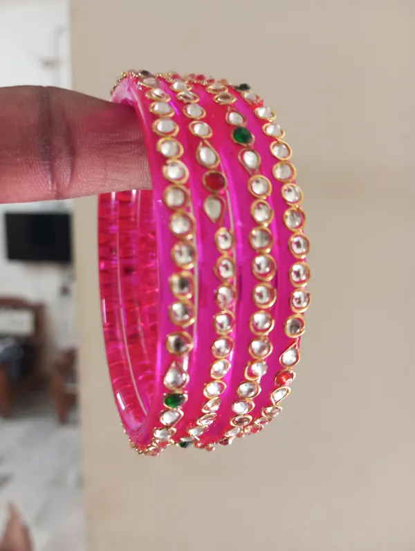 Pink_Embellished_Bangle_Set_for_Women