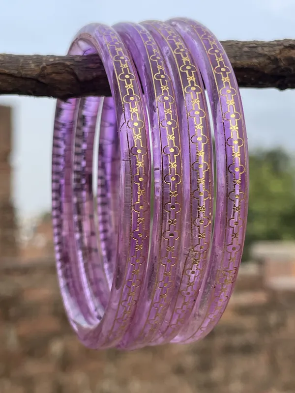 Purple_Patterned_Bangle_Set_for_Women