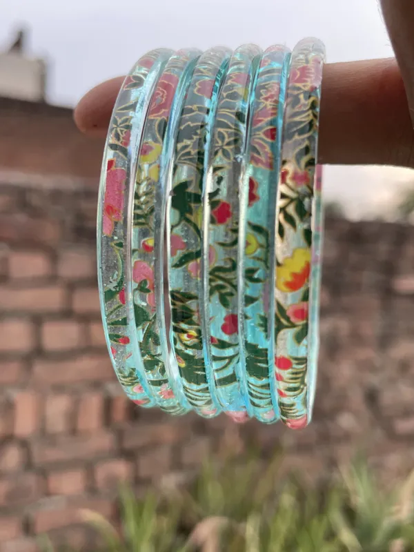 Blue_Floral_Print_Bangles_for_Women