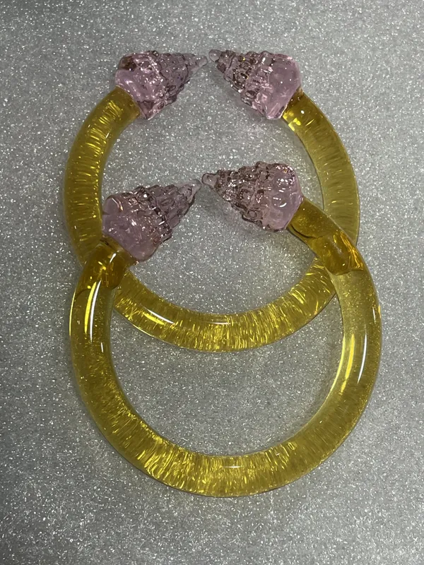Yellow_Resin_Floral_Accent_Bangles_for_Women