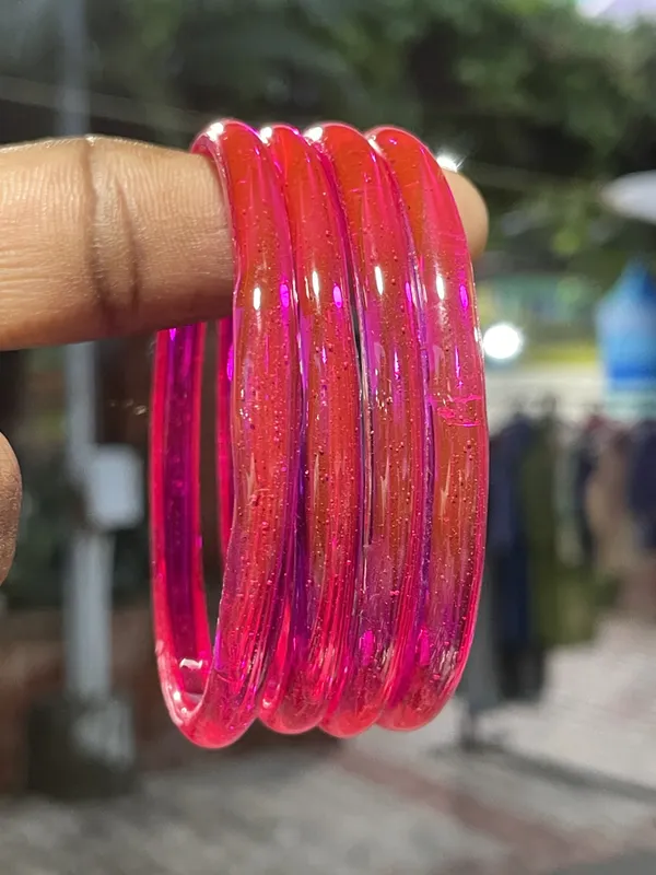 Pink_Glitter_Bangle_Set_for_Women