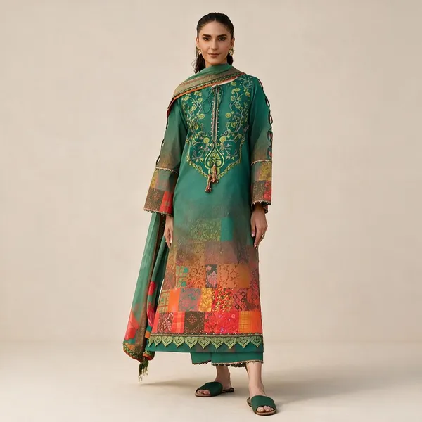 Dark_Green_Swiss_Miss_Unstitched_Pakistani_Suit_For_Women