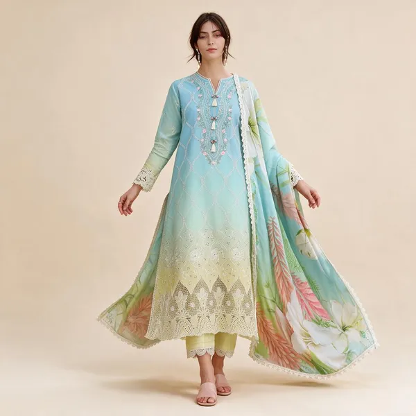 Blue_Green_Lawn_Ombre_Chikankari_Suit_For_Women
