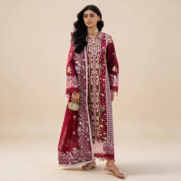 Magenta_Organza_Suit_For_Women