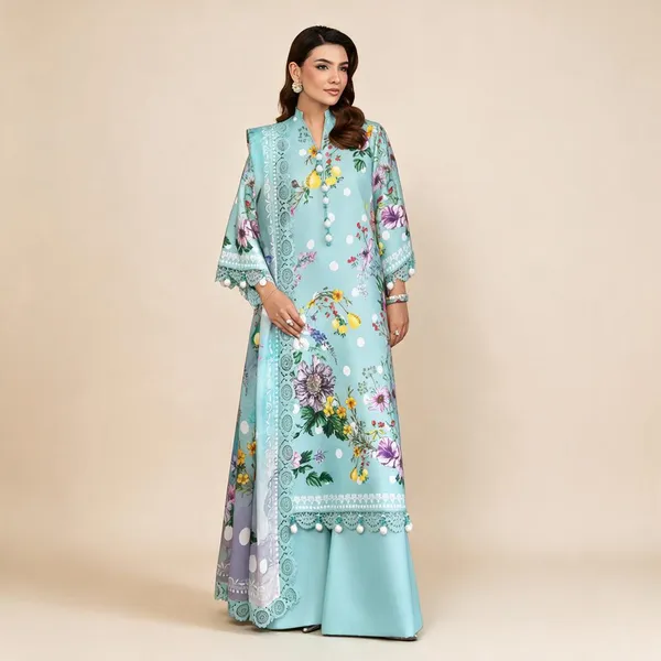 Aqua_Blue_Lawn_Suit_Set_For_Women