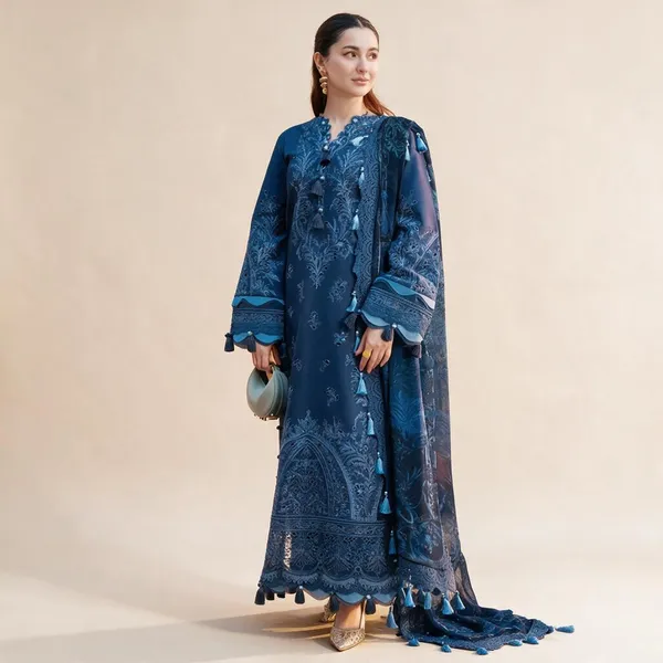 Dark_Blue_Lawn_Ombre_Suit_Set_For_Women