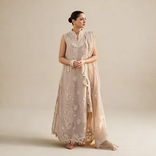 Beige_Lawn_Qalamkari_Suit_Set_For_Women
