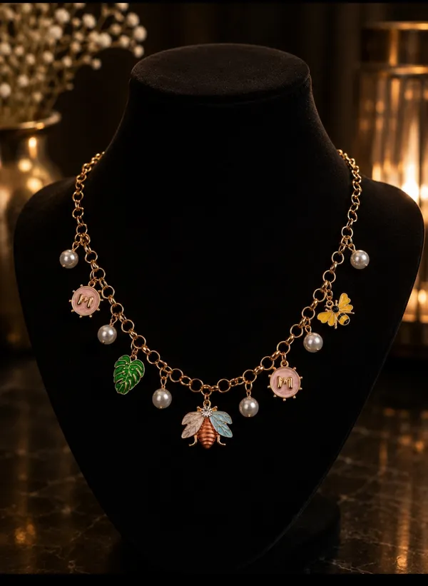 Gold_Alloy_Anti_Tarnish_Charm_Necklace_For_Women