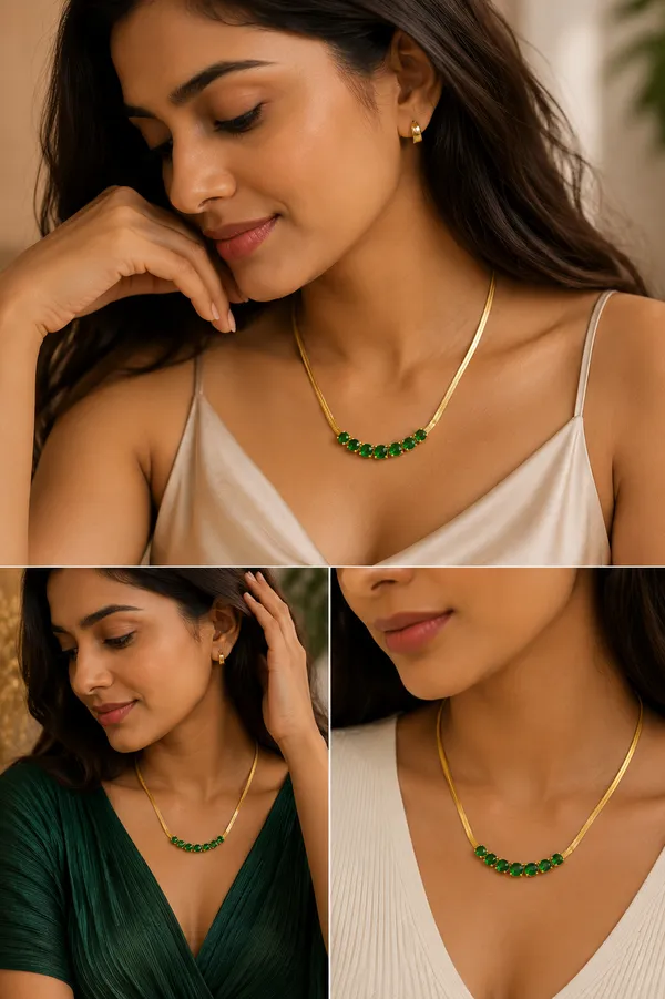 Gold_Green_Alloy_Emerald_Round_Stone_Pendant_Necklace_For_Women