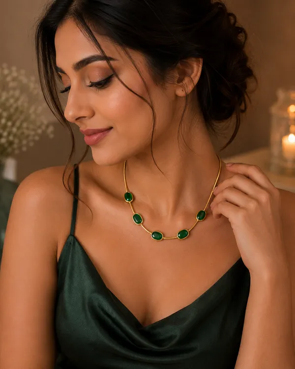 Gold_Green_Alloy_Statement_Necklace_For_Women