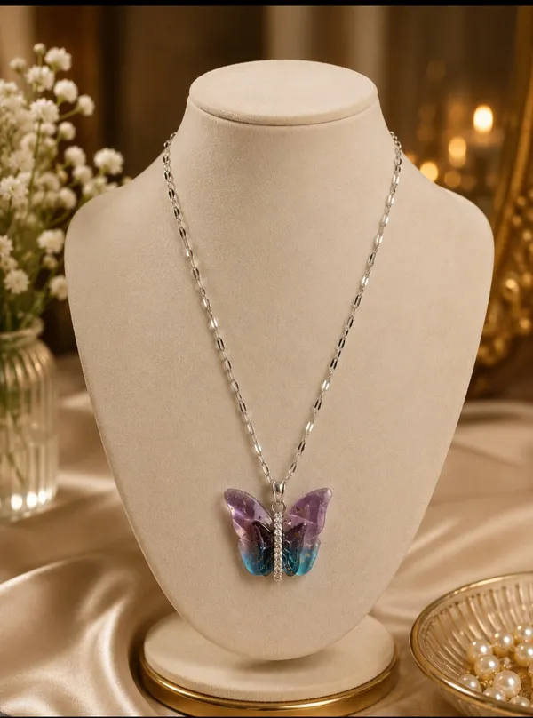Silver_Blue_Alloy_Resin_Butterfly_Pendant_Necklace_For_Women