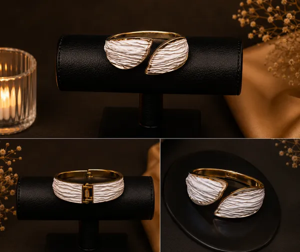 Gold_Alloy_Shell_Shape_Dual_Tone_Frosted_Statement_Kada_For_Women