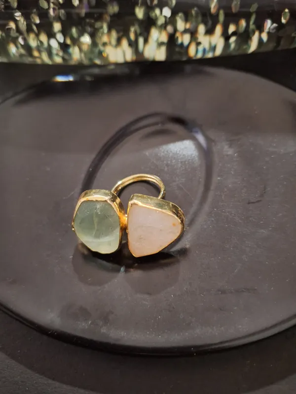 Gold_Multicolor_Alloy_Natural_Stone_Two_Stone_Statement_Ring_For_Women