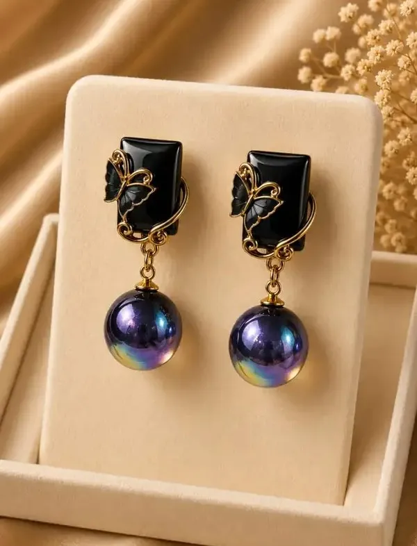 Black_Gold_Alloy_Stone_Statement_Earrings_For_Women
