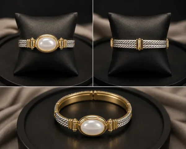 Gold_Silver_Alloy_Dual_Tone_Pearl_Cuff_Bracelet_For_Women