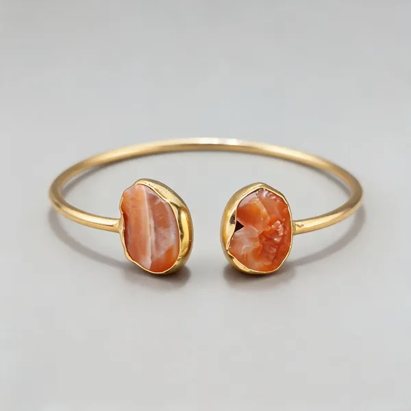Gold_Alloy_Natural_Stone_Adjustable_Open_Bangle_For_Women