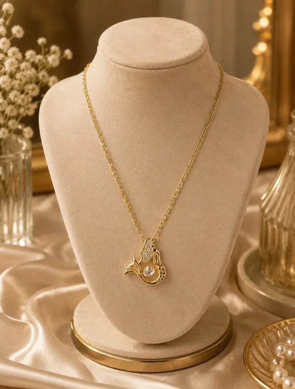 Gold_Alloy_Mermaid_Shape_American_Diamond_Pendant_For_Women