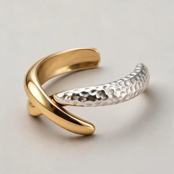 Gold_Silver_Dual_Tone_Alloy_Criss_Cross_Cuff_Bracelet_For_Women
