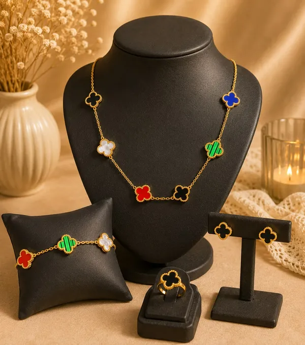 Gold_Multicolor_Alloy_Flower_Necklace_Earrings_Ring_Bracelet_Set_For_Women