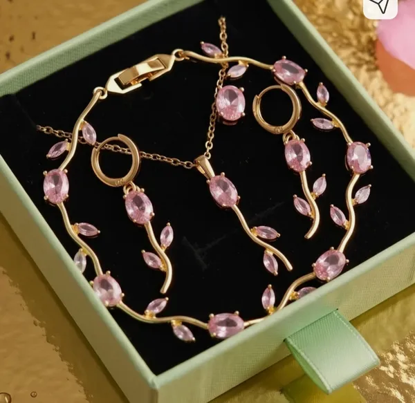 pink_tulip_Necklace+Earings+Bracelet