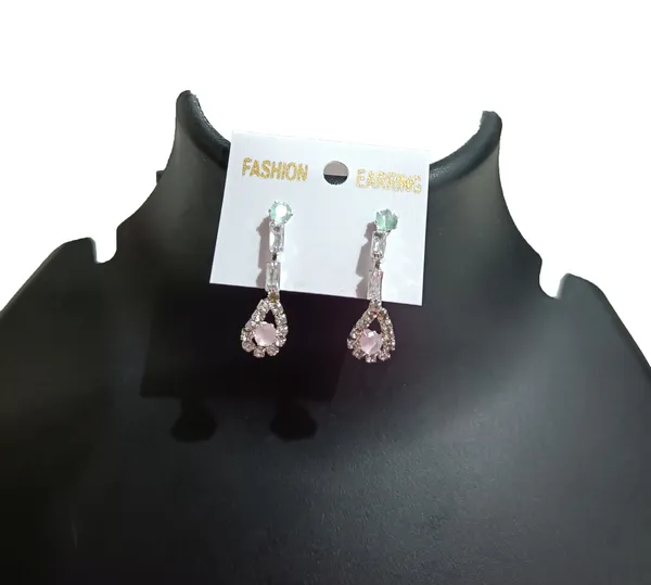Silver_Tone_Crystal_Necklace_And_Earrings_Set_for_Women