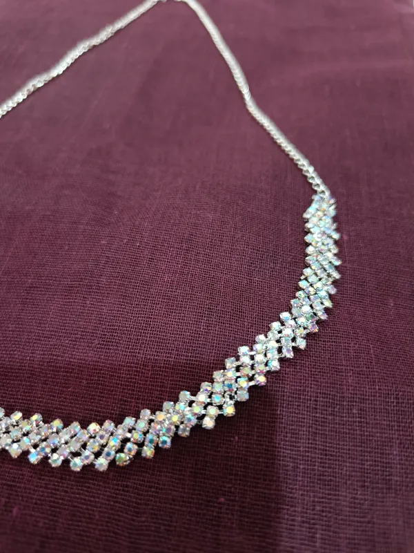 Silver_Tone_Necklace_And_Earrings_Set_for_Women