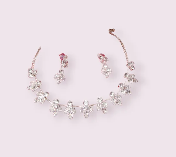 Silver-Tone_Crystal_Leaf_Necklace_Set_for_Women