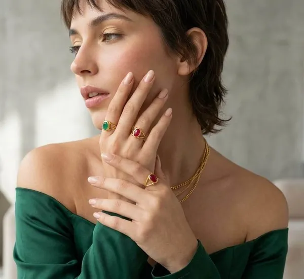 Gold_Tone_Oval_Stone_Rings_for_Women