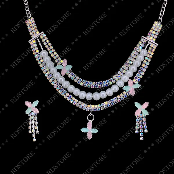 Multicolour_Rhinestone_Pearl_Butterfly_Necklace_Set_for_Women
