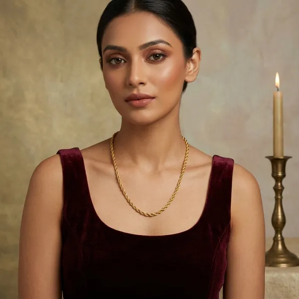 Gold_Tone_Rope_Twisted_Chain_Necklace_For_Women