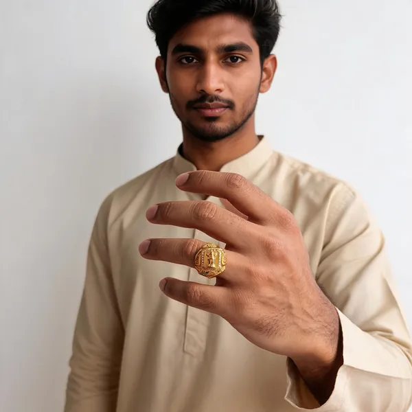 Gold_Tone_Deity_Motif_Embossed_Ring_For_Men