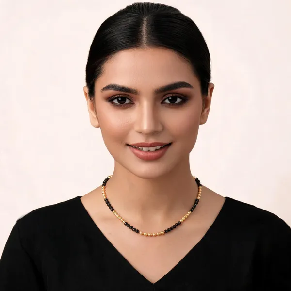 Black_Gold_Tone_Beaded_Long_Necklace_For_Women