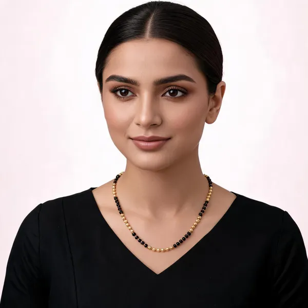 Black_Gold_Tone_Beaded_Long_Necklace_For_Women
