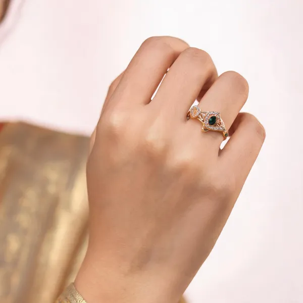 Gold_Tone_Green_Marquise_Stone_Studded_Ring_For_Women