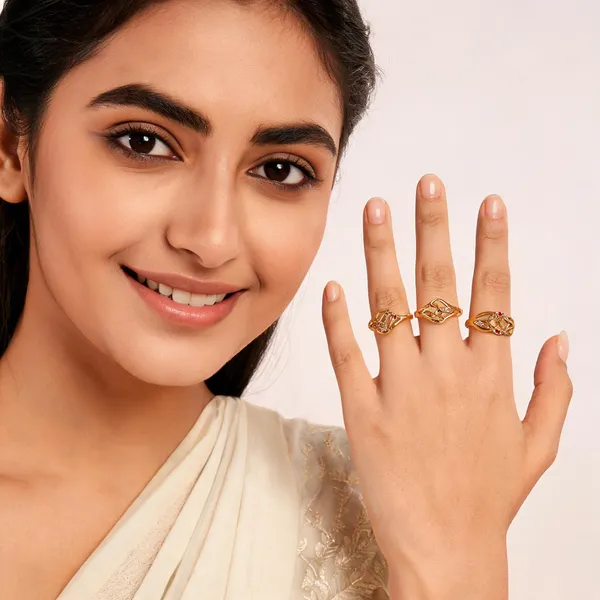 Gold_Tone_Openwork_Intertwined_Ring_Set_For_Women