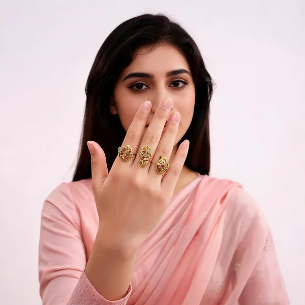 Gold_Tone_Openwork_Stone_Detail_Ring_Set_For_Women