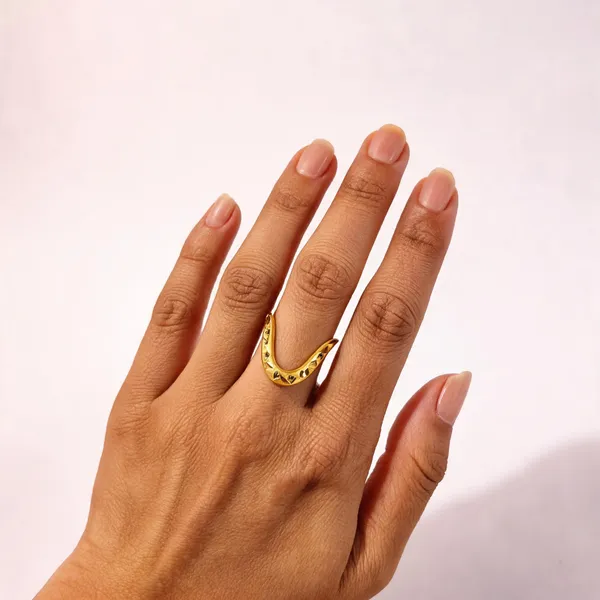 Gold_Tone_Engraved_Leaf_Open_Band_Ring_For_Women