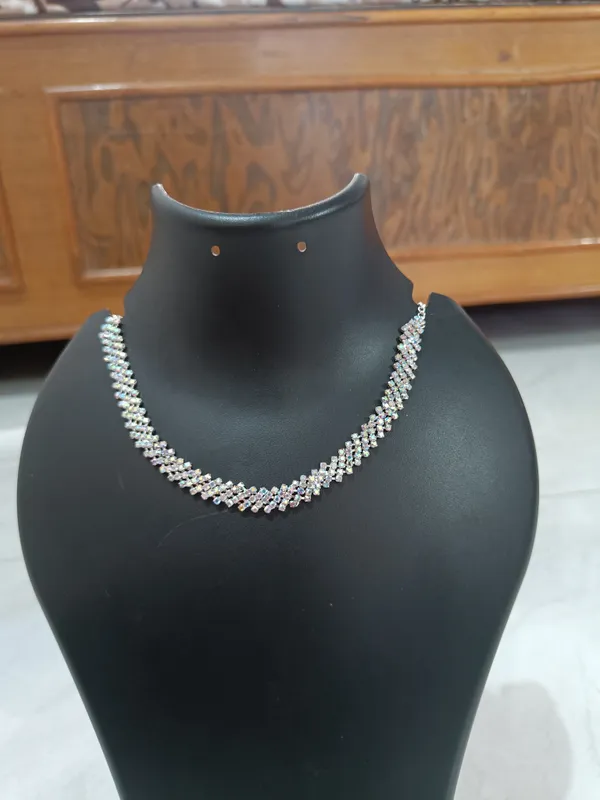 Silver_Tone_Necklace_And_Earrings_Set_for_Women