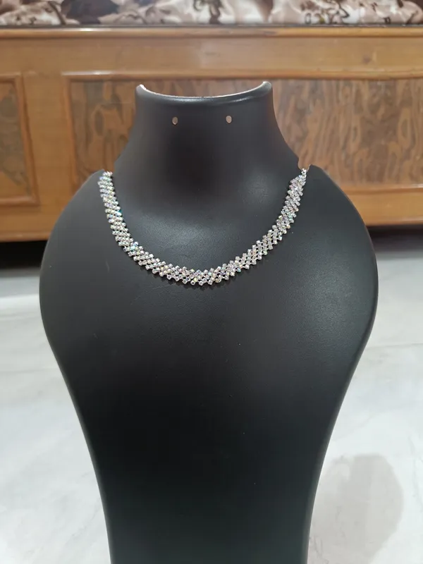 Silver_Tone_Necklace_And_Earrings_Set_for_Women