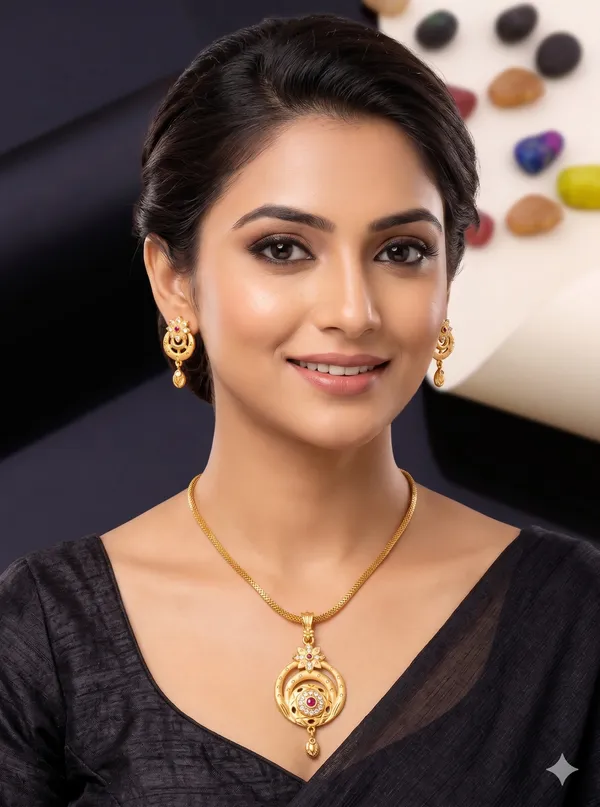 Gold_Tone_Pendant_Necklace_Set_for_Women