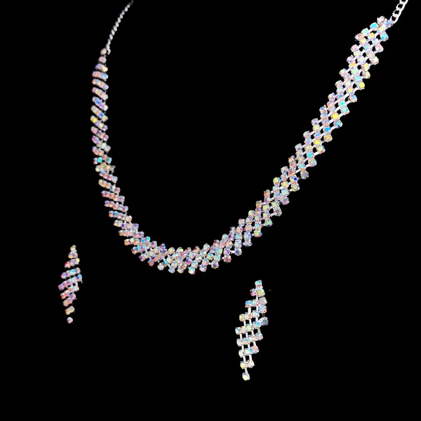 Silver_Tone_Necklace_And_Earrings_Set_for_Women