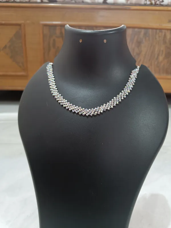 Silver_Tone_Necklace_And_Earrings_Set_for_Women